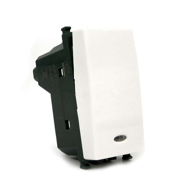 Interruttore unipolare illuminabile con spia luminosa compatibile con vimar plana pulsante luce 16ax 250vac - enzoled