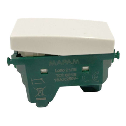 Interruttore unipolare illuminabile con spia luminosa compatibile con vimar plana pulsante luce 16ax 250vac - enzoled
