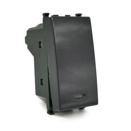 Interruttore unipolare illuminabile con spia luminosa compatibile con vimar plana pulsante luce 16ax 250vac - enzoled