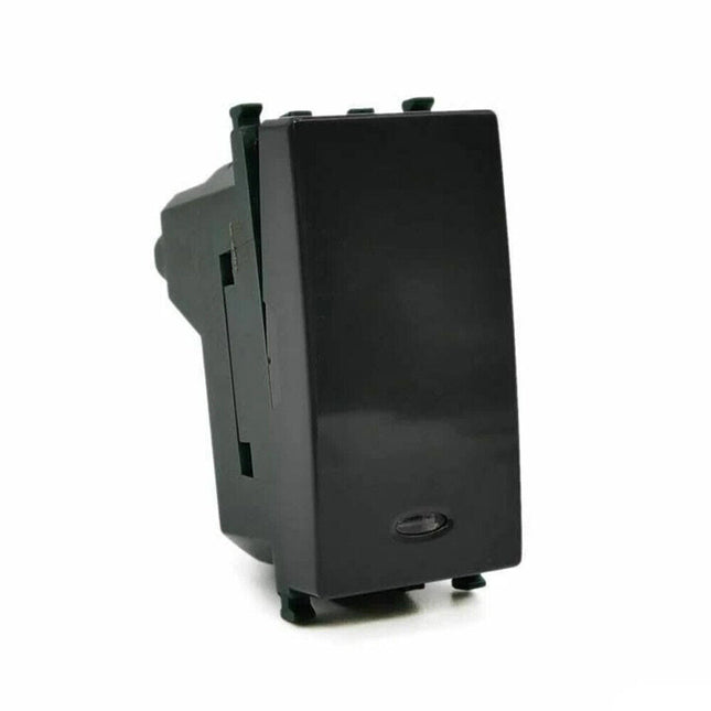 Invertitore bipolare con spia luminosa compatibile con vimar plana interruttore pulsante 2p 16ax 250vac - enzoled