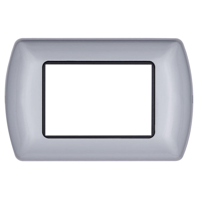 Placchetta in metallo a 3 4 7 posti grigio chiaro cassetta 503 compatibile con living international supporto cover - enzoled