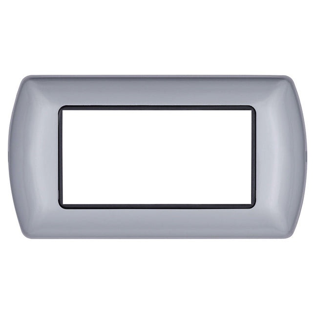 Placchetta in metallo a 3 4 7 posti grigio chiaro cassetta 503 compatibile con living international supporto cover - enzoled