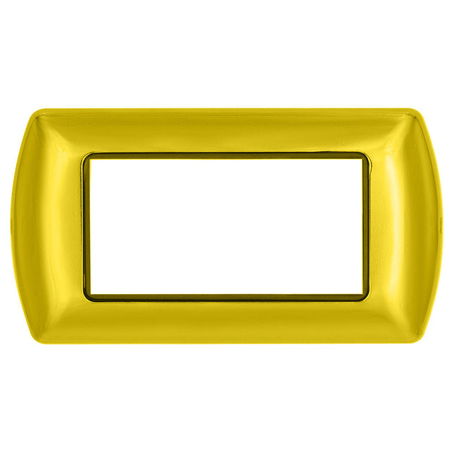 Placchetta  in metallo a 3 4 7 posti oro lucido cassetta 503 compatibile con living international supporto cover - enzoled
