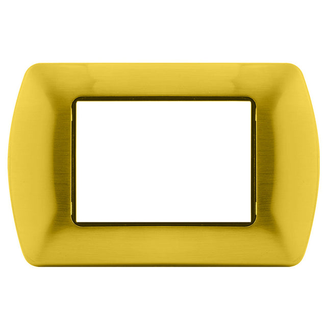 Placchetta in metallo a 3 4 7 posti oro spazzolato cassetta 503 compatibile con living international supporto cover - enzoled