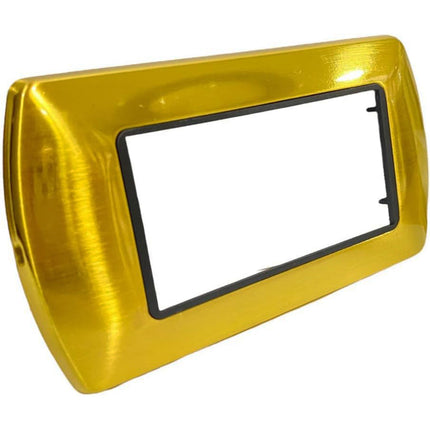 Placchetta in metallo a 3 4 7 posti oro spazzolato cassetta 503 compatibile con living international supporto cover - enzoled