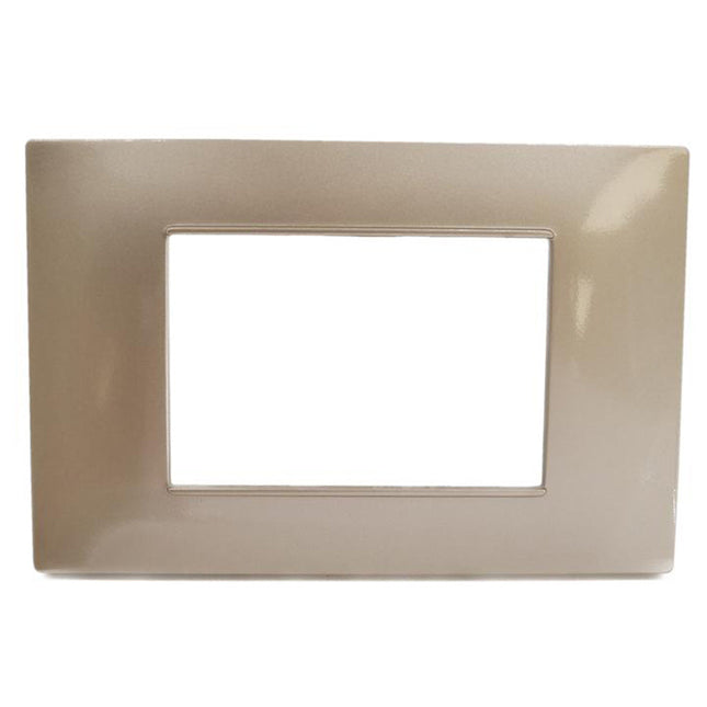 Placchetta per interruttore a 3 4 7 posti oro satinato cassetta 503 compatibile con vimar plana supporto cover - enzoled