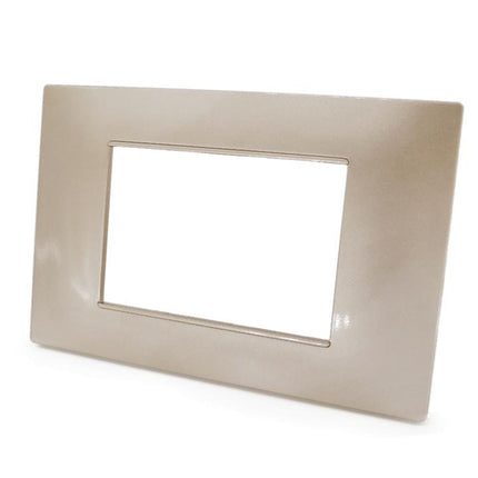 Placchetta per interruttore a 3 4 7 posti oro satinato cassetta 503 compatibile con vimar plana supporto cover - enzoled