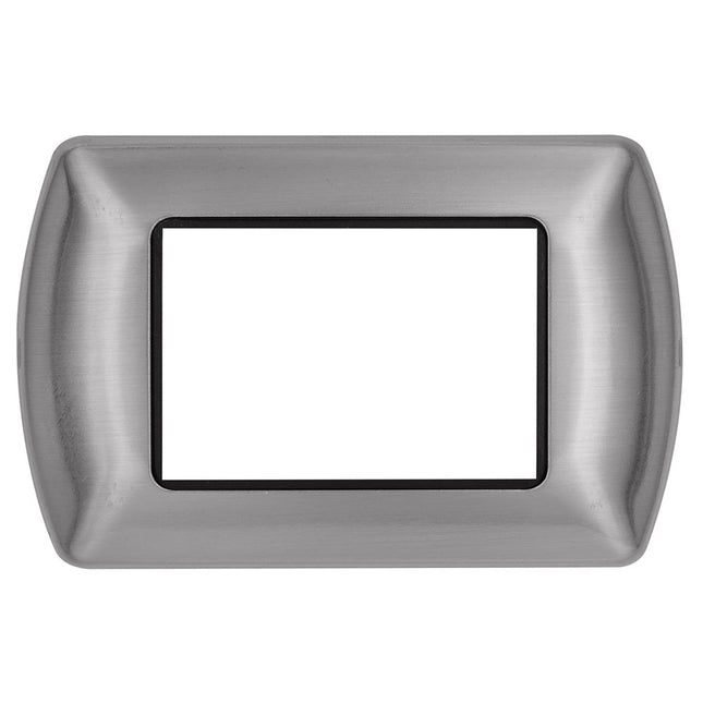 Placchetta per interruttore in metallo a 3 4 7 posti argento opaco cassetta 503 compatibile con living international supporto cover - enzoled