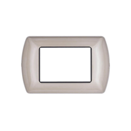 Placchetta per interruttore in metallo a 3 4 7 posti champagne cassetta 503 compatibile con living international supporto cover - enzoled
