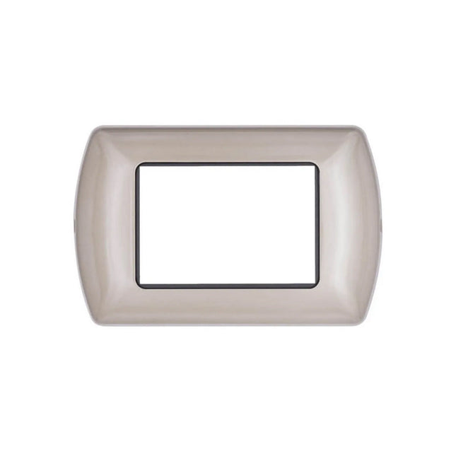 Placchetta per interruttore in metallo a 3 4 7 posti champagne cassetta 503 compatibile con living international supporto cover - enzoled