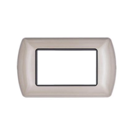 Placchetta per interruttore in metallo a 3 4 7 posti champagne cassetta 503 compatibile con living international supporto cover - enzoled