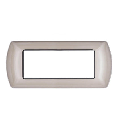 Placchetta per interruttore in metallo a 3 4 7 posti champagne cassetta 503 compatibile con living international supporto cover - enzoled
