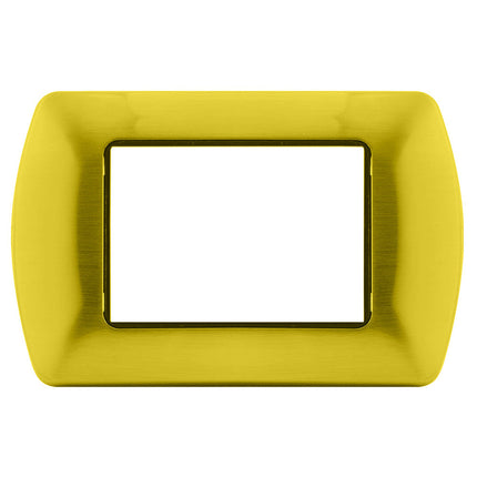 Placchetta per interruttore in metallo a 3 4 7 posti oro spazzolato cassetta 503 compatibile con living international supporto cover - enzoled