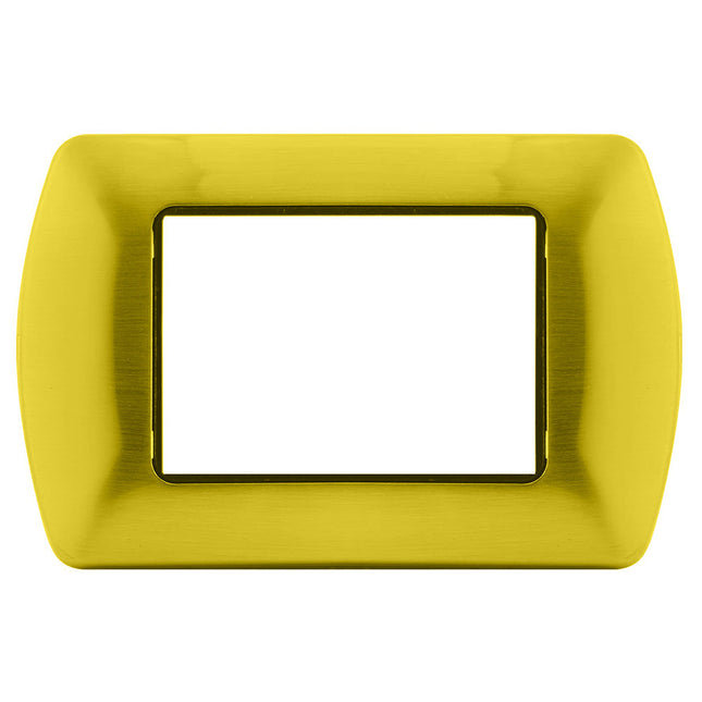 Placchetta per interruttore in metallo a 3 4 7 posti oro spazzolato cassetta 503 compatibile con living international supporto cover - enzoled
