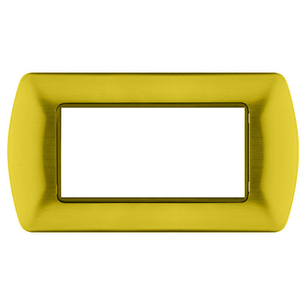 Placchetta per interruttore in metallo a 3 4 7 posti oro spazzolato cassetta 503 compatibile con living international supporto cover - enzoled