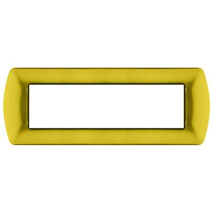 Placchetta per interruttore in metallo a 3 4 7 posti oro spazzolato cassetta 503 compatibile con living international supporto cover - enzoled