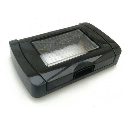 Placca idrobox 3 posti compatibile con vimar plana IP55 coperchio modulo cassetta 503 nera - enzoled