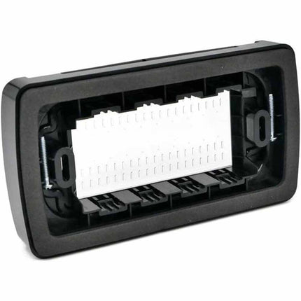 Placca idrobox 4 posti compatibile con vimar plana IP55 coperchio modulo cassetta 503 nero - enzoled