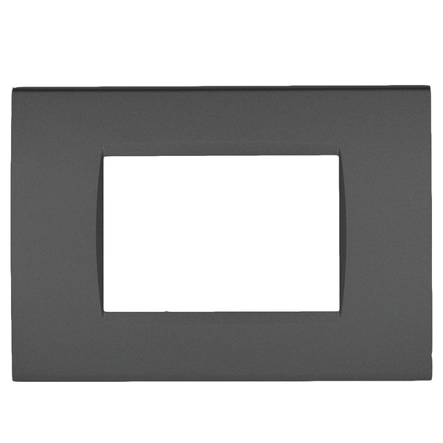 Placchetta  a 3 4 7 posti grigio scuro cassetta 503 compatibile con living light supporto cover - enzoled