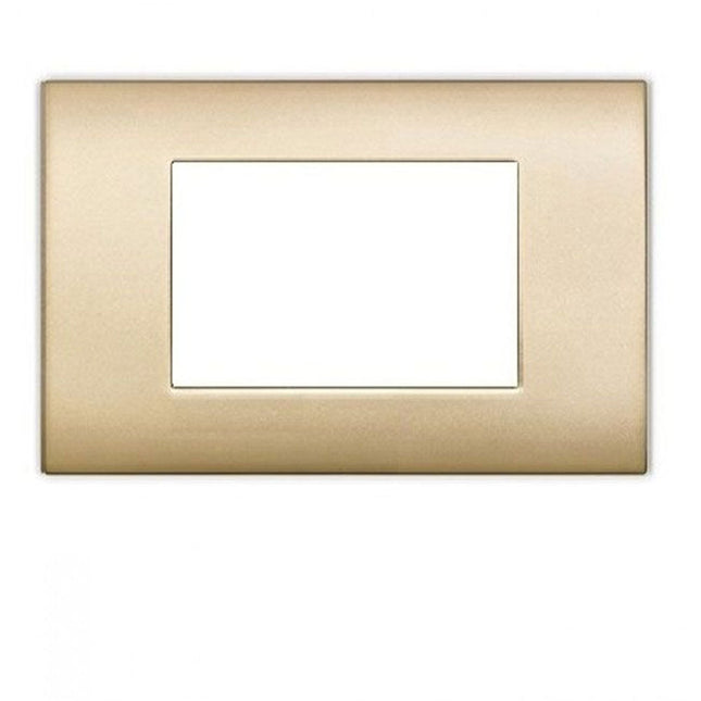Placchetta a 3 4 7 posti oro satinato cassetta 503 compatibile con living light supporto cover - enzoled