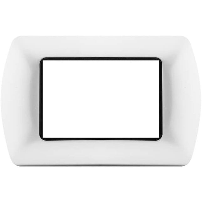 Placchetta  in metallo a 3 4 7 posti bianca cassetta 503 compatibile con living international supporto cover - enzoled