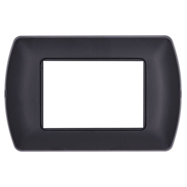 Placchetta in metallo a 3 4 7 posti nera cassetta 503 compatibile con living international supporto cover - enzoled