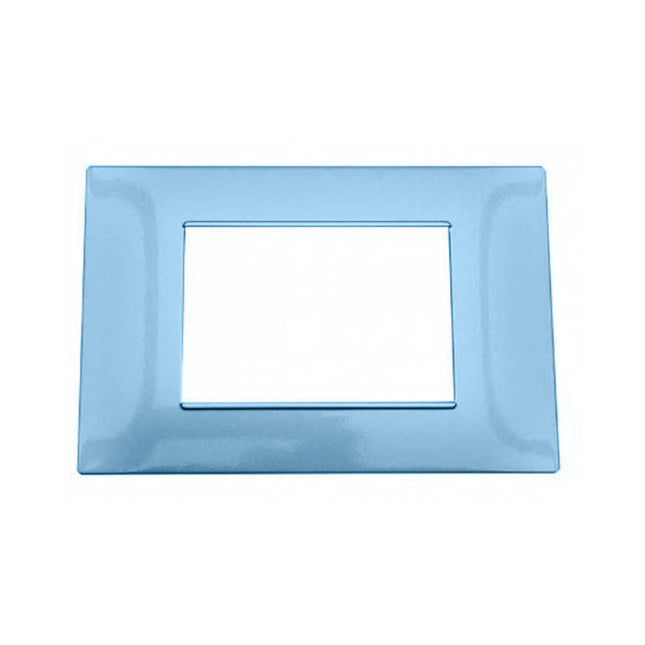 Placchetta per interruttore a 3 4 7 posti azzurro marino cassetta 503 compatibile con vimar plana supporto cover - enzoled