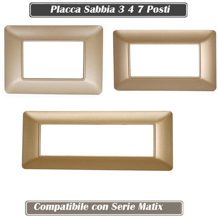 Placchetta per interruttore a 3 4 7 posti sabbia cassetta 503 compatibile con btcino matix supporto cover - enzoled
