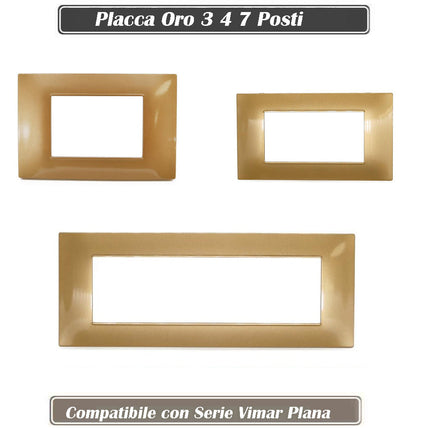 Placchetta per interruttore a 3 4 7 posti sabbia cassetta 503 compatibile con vimar plana supporto cover - enzoled