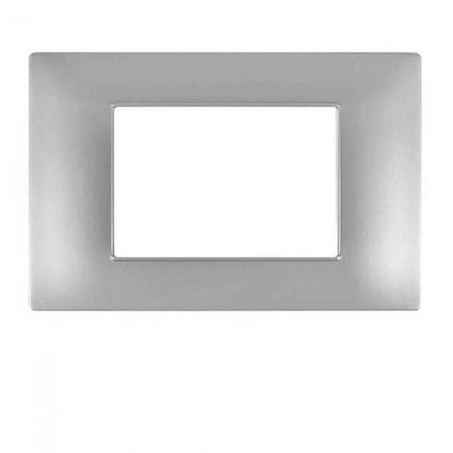 Placchetta per interruttore a 3 4 7 posti silver cassetta 503 compatibile con vimar plana supporto cover - enzoled