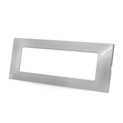 Placchetta per interruttore a 3 4 7 posti silver cassetta 503 compatibile con vimar plana supporto cover - enzoled