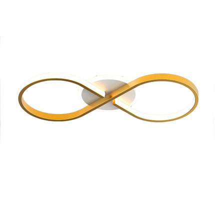 Plafoniera moderna a led 22 watt intrecciato a forma di infinito oro applique  a luce fredda 6500k o naturale 4000k - enzoled