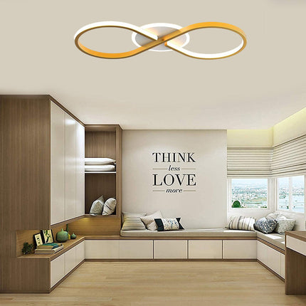 Plafoniera moderna a led 22 watt intrecciato a forma di infinito oro applique  a luce fredda 6500k o naturale 4000k - enzoled