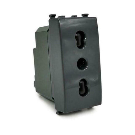 Prese bipasso bivalente 10-16A compatibile con vimar plana presa elettrica a muro spina - enzoled