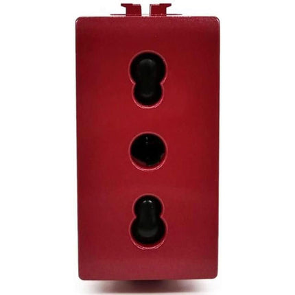 Presa bipasso bivalente 10-16A rossa compatibile con living light international air presa elettrica a muro spina - enzoled