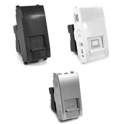 Presa di rete lan compatibile con vimar plana connettore rj45 8 pin utp cat5 - enzoled