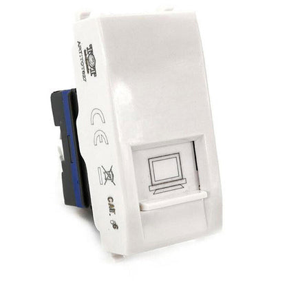 Presa di rete lan compatibile con vimar plana connettore rj45 8 pin utp cat5 - enzoled