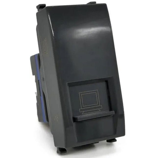 Presa di rete lan compatibile con vimar plana connettore rj45 8 pin utp cat5 - enzoled