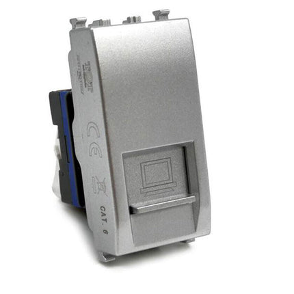 Presa di rete lan compatibile con vimar plana connettore rj45 8 pin utp cat5 - enzoled