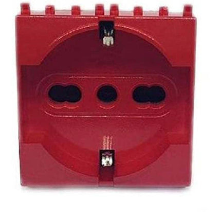 Presa schuko rossa 16A compatibile con Living Light International Air prese spina 2P gruppo di continuità ups cassetta 503 - enzoled