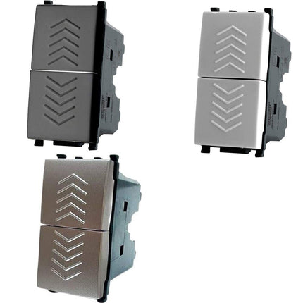 Doppio pulsante compatibile con vimar plana tasto interruttore saliscendi 1p 10a 220v - enzoled
