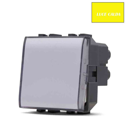 Pulsante luce notturna 2 watt compatibile con vimar plana interruttore on/off segnapassi luce calda fredda naturale blu - enzoled