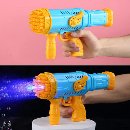 Mitragliatrice pistola spara bolle di sapone a batteria luce 32 bolle enzoled