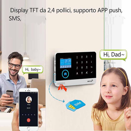 Sistema di allarme di sicurezza gsm antifurto wireless completo con app sms - enzoled