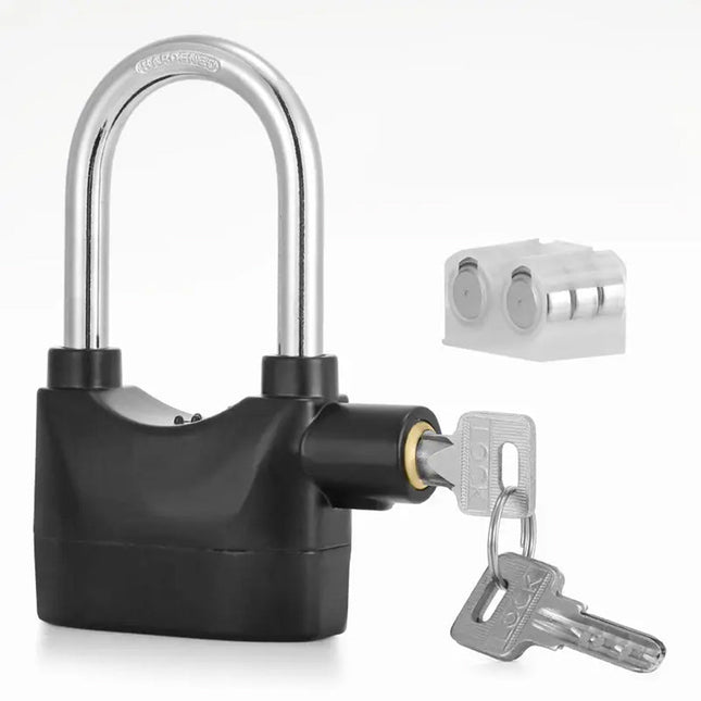 Lucchetto allarme sonoro 110 db antifurto impermeabile con sensore di vibrazione a batteria serratura per casa porte bici moto 3 chiavi - enzoled