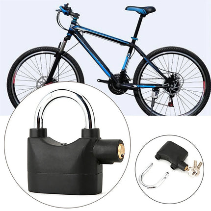 Lucchetto allarme sonoro 110 db antifurto impermeabile con sensore di vibrazione a batteria serratura per casa porte bici moto 3 chiavi - enzoled