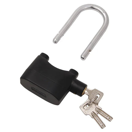 Lucchetto allarme sonoro 110 db antifurto impermeabile con sensore di vibrazione a batteria serratura per casa porte bici moto 3 chiavi - enzoled