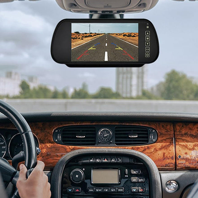 Monitor 7 specchietto retrovisore per auto camper comandi touch schermo LCD enzoled