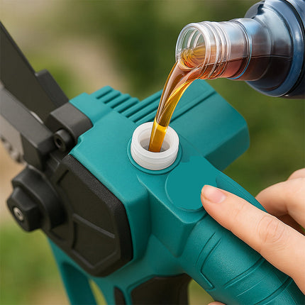 Motosega elettrica con oliatore doppia batteria 48V tagliarami 6'