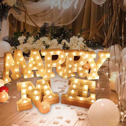 Lettere luminose a led alfabeto dalla A alla Z luminoso per decorazione casa compleanni nozze festa bar eventi luce calda - enzoled